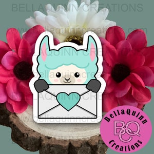 Llama Mail Viny Matt Die Cut Sticker - Waterproof Die Cut Matt Sticker - Animal Vinyl Sticker