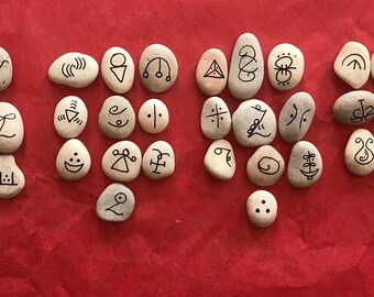 40 Violet Flame Symbols on Natural Stones