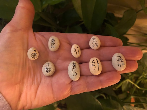 Usui Reiki Ryoho Symbols, Natural Stone Set of 8
