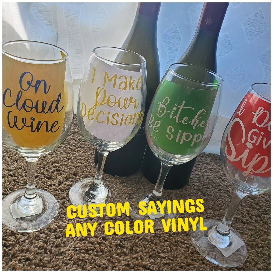 Custom Wine Glasses, Custom Wine Glass Personalized Wine Glass, Bridal ...