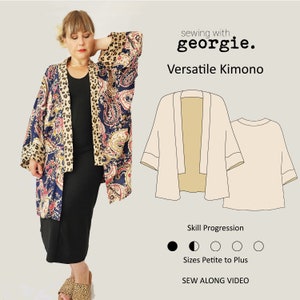 Versatile Kimono PDF Downloadable Pattern - Sizes Petite to Plus