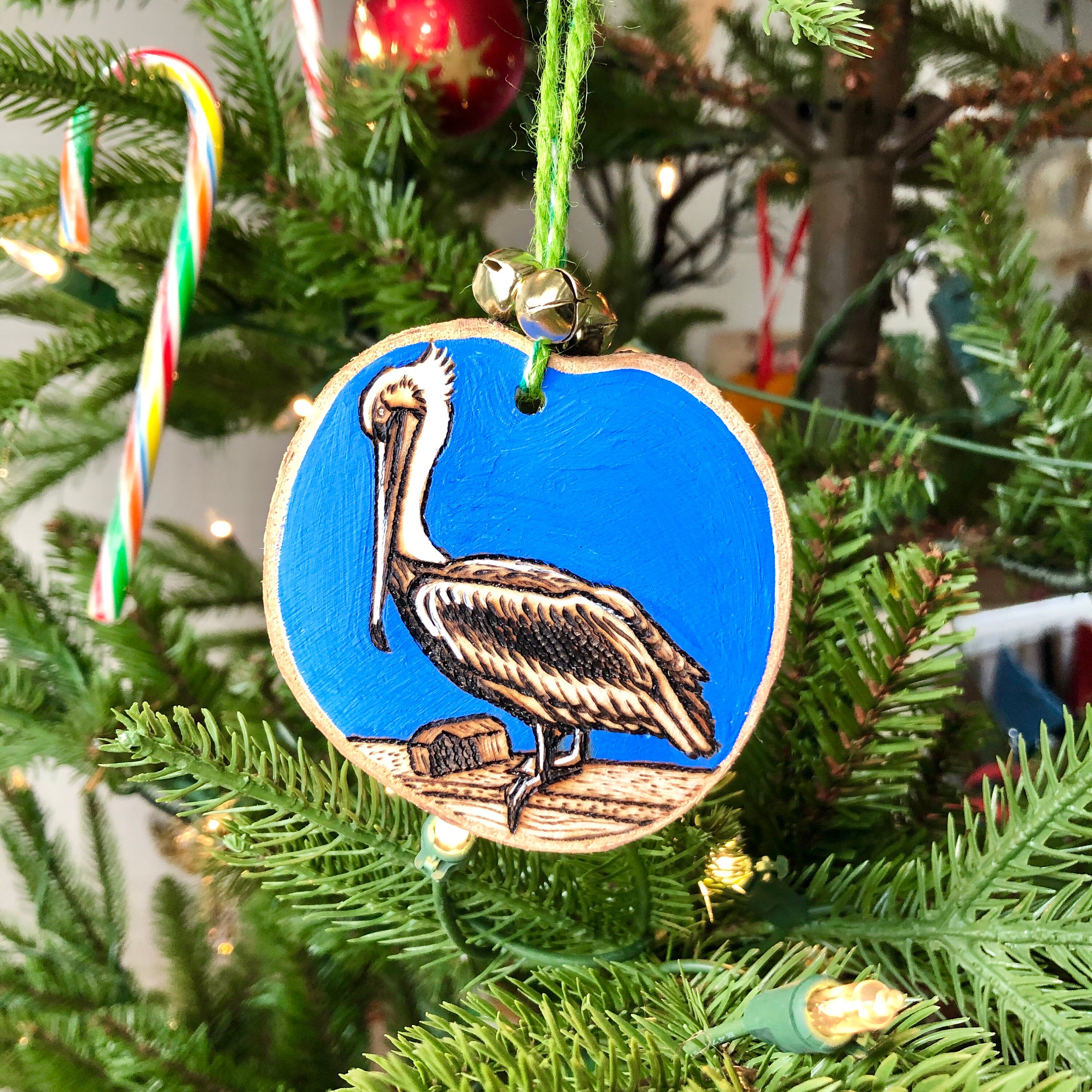 Pelican Ornament Brown Pelican Christmas Ornament Coastal Etsy