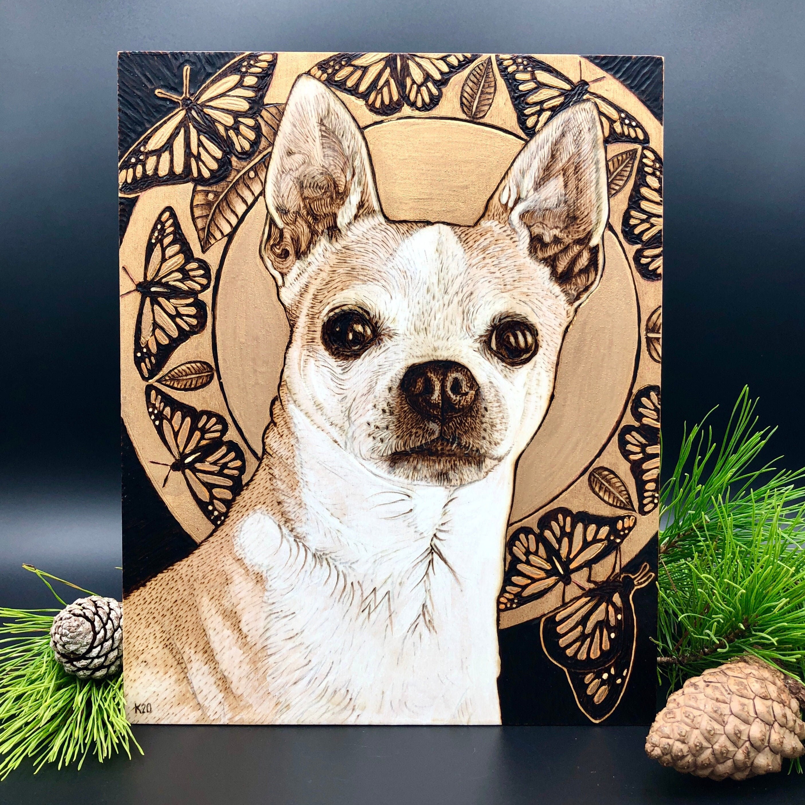 Gold Leaf Style Custom 6x6 Pet Portrait Painting