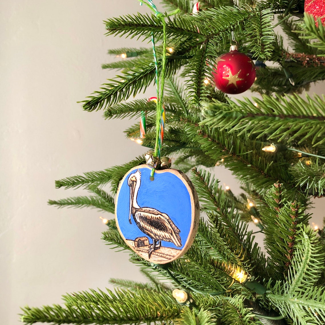 Pelican Ornament Brown Pelican Christmas Ornament Coastal Etsy