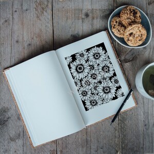 Sunflowers line drawing, Botanical Print, Hand drawn florals, Sunflower Print, Illustration, Black and White, sunflower, line art print