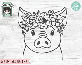 Download Cute Pig Svg Etsy