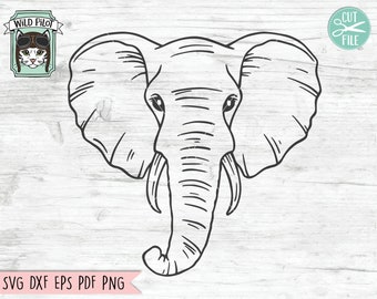 Elephant Face Svg Etsy