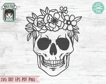 Download Floral Skull Svg Etsy