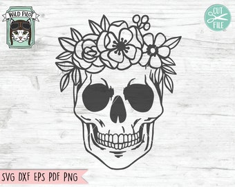 Download Flower Crown Skull Etsy