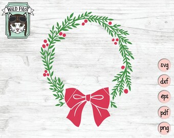 Download Christmas wreath svg | Etsy