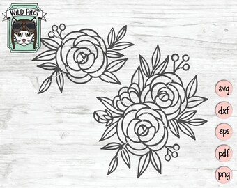 Download Floral Deer Antlers SVG Deer Antlers Flowers svg file Flower | Etsy