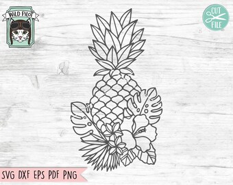 Download Floral Pineapple Svg Etsy