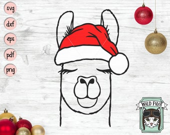 Christmas Llama Svg Etsy