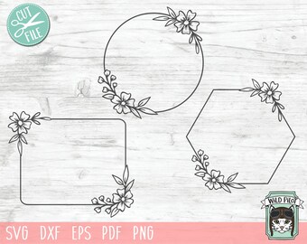 Floral Border Svg Etsy