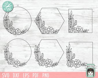 Cactus Monogram Svg Etsy