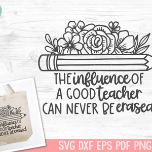 Teacher SVG, Inspirational Quote SVG, Back to School SVG, Teacher Gift svg, Teacher Shirt svg, Floral Pencil svg, Flower Pencil svg