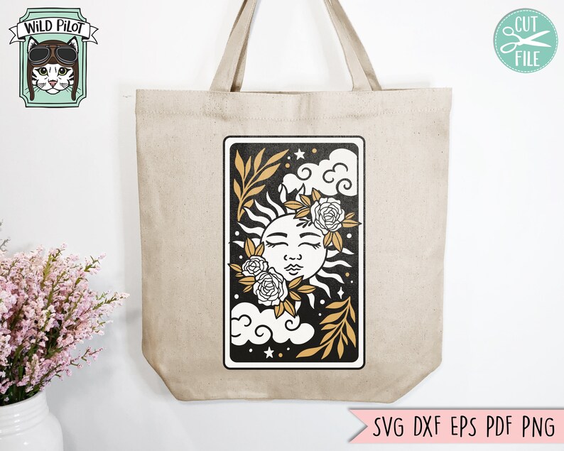 Tarot Card Sun Svg Floral Sun Tarot Svg File Flower Sun - Etsy
