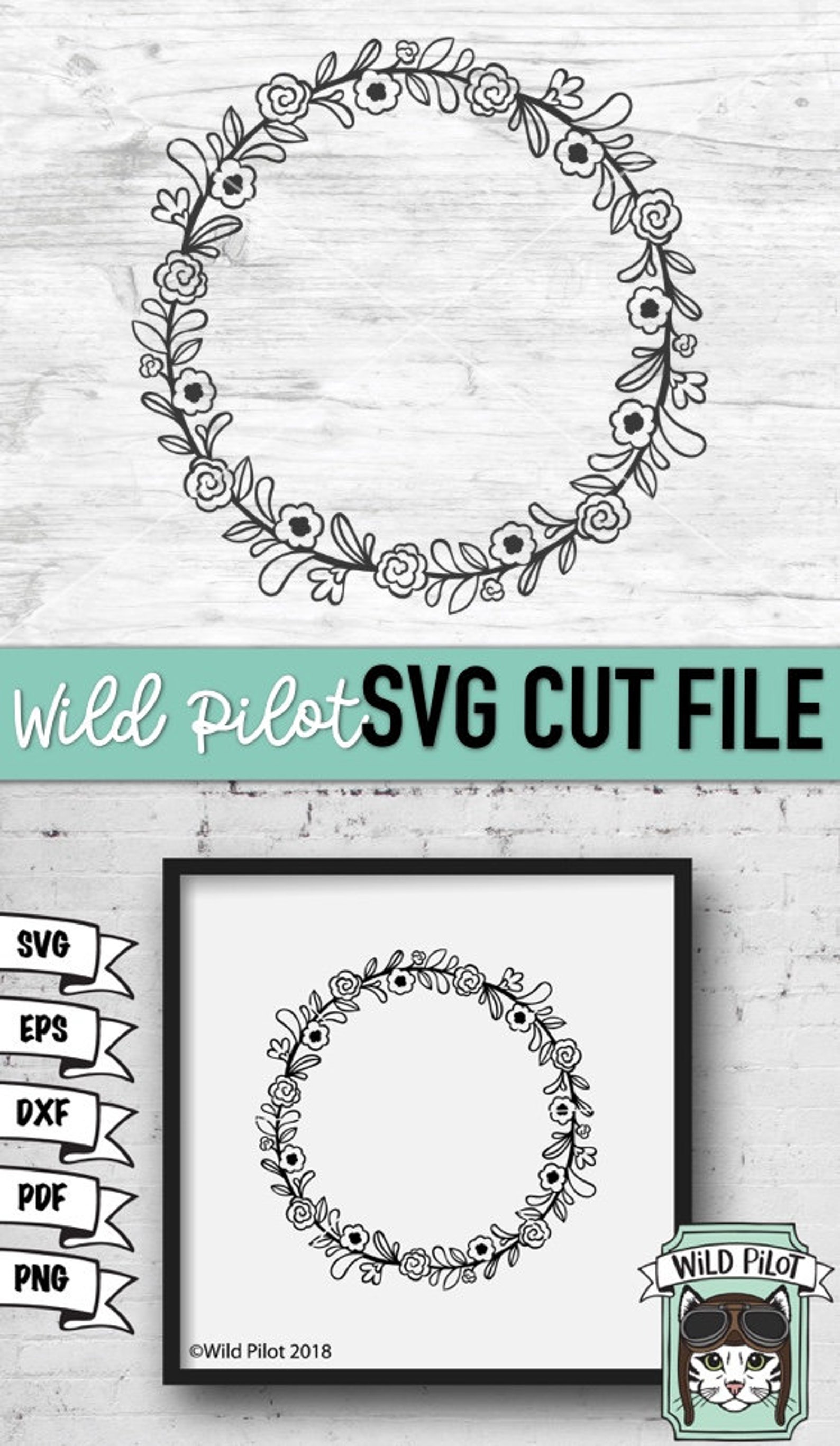 Wreath SVG Flower Wreath svg wreath clip art wreath vector | Etsy