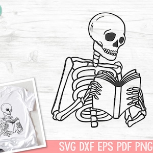 Book Lover SVG, Skull SVG, Skeleton SVG, Halloween Book svg, Books svg, Horror svg, Book Club svg, Reading svg, Librarian svg, Library svg