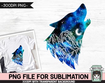 Galaxy PNG SUBLIMATION design, Wolves PNG, Wolf png, Wolf Clipart, Wolf Silhouette png, Wolves Sublimation, Watercolor png, Space, Mountain