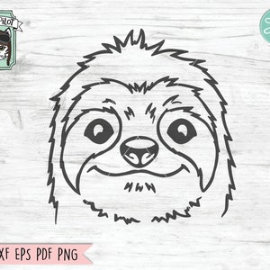 Sloth svg file, Sloth cut file, Animal Face, Cute Sloth svg, Sloth Face svg, Animal svg file, Animal Face svg files, Sloth png file