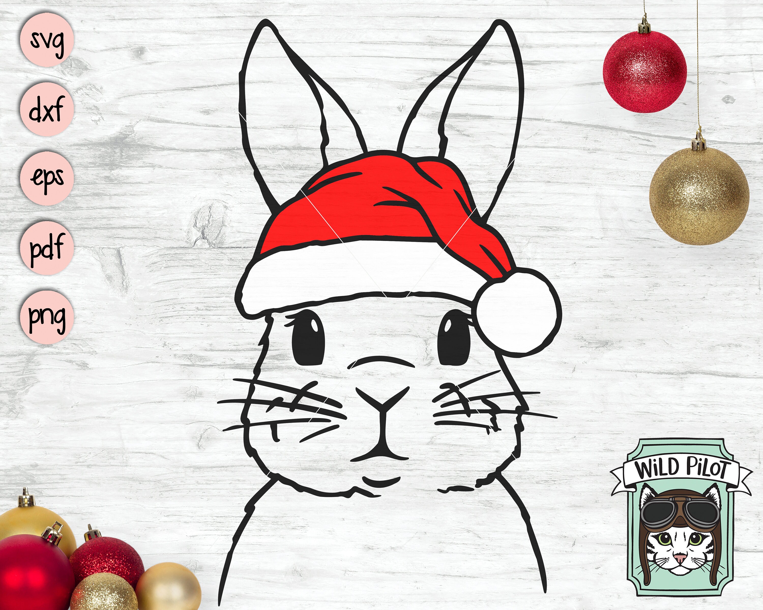 Bunny Santa Hat Svg File Bunny With Hat 