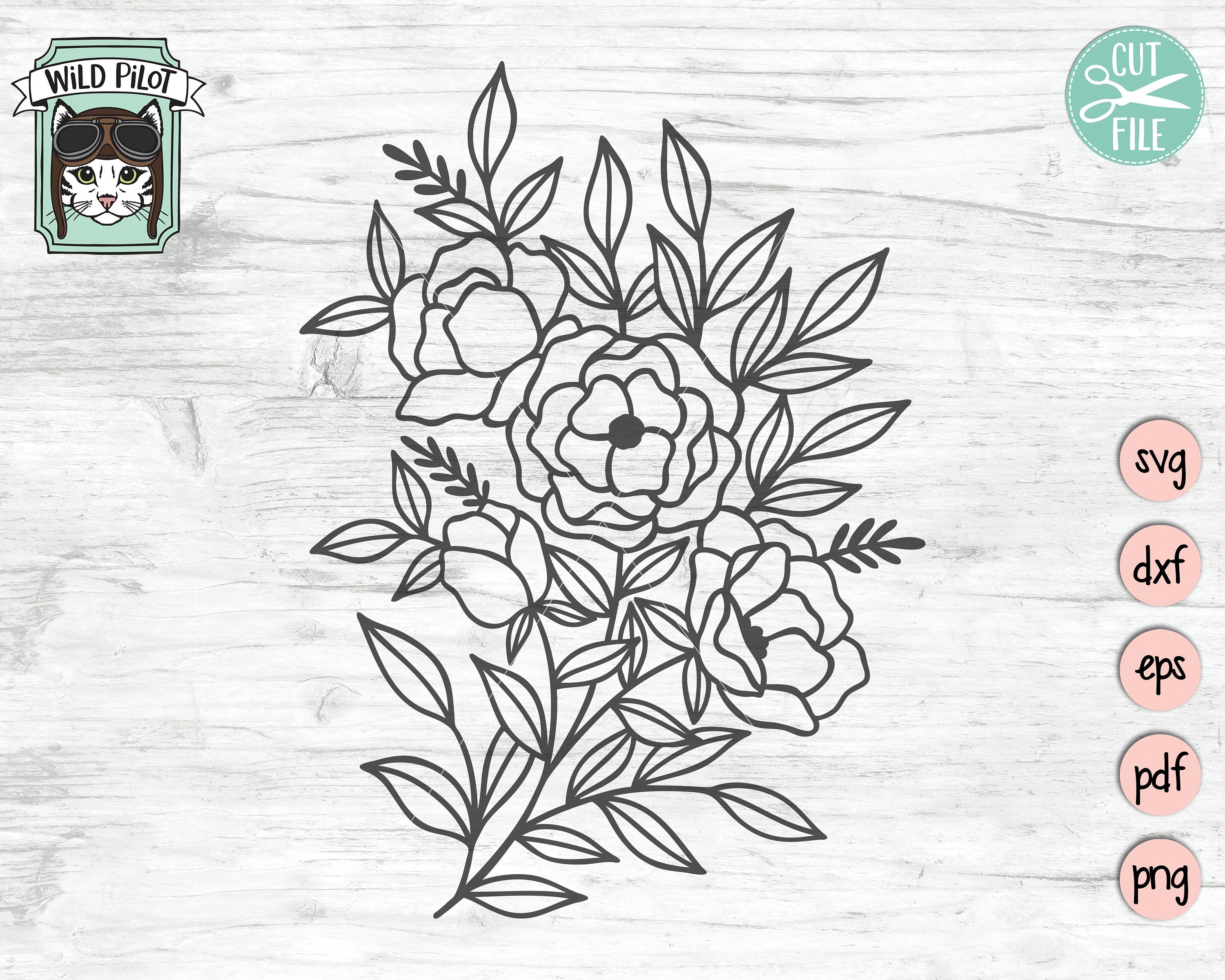 Flower Initial Bouquet Template Flower Initial Bouquet Template