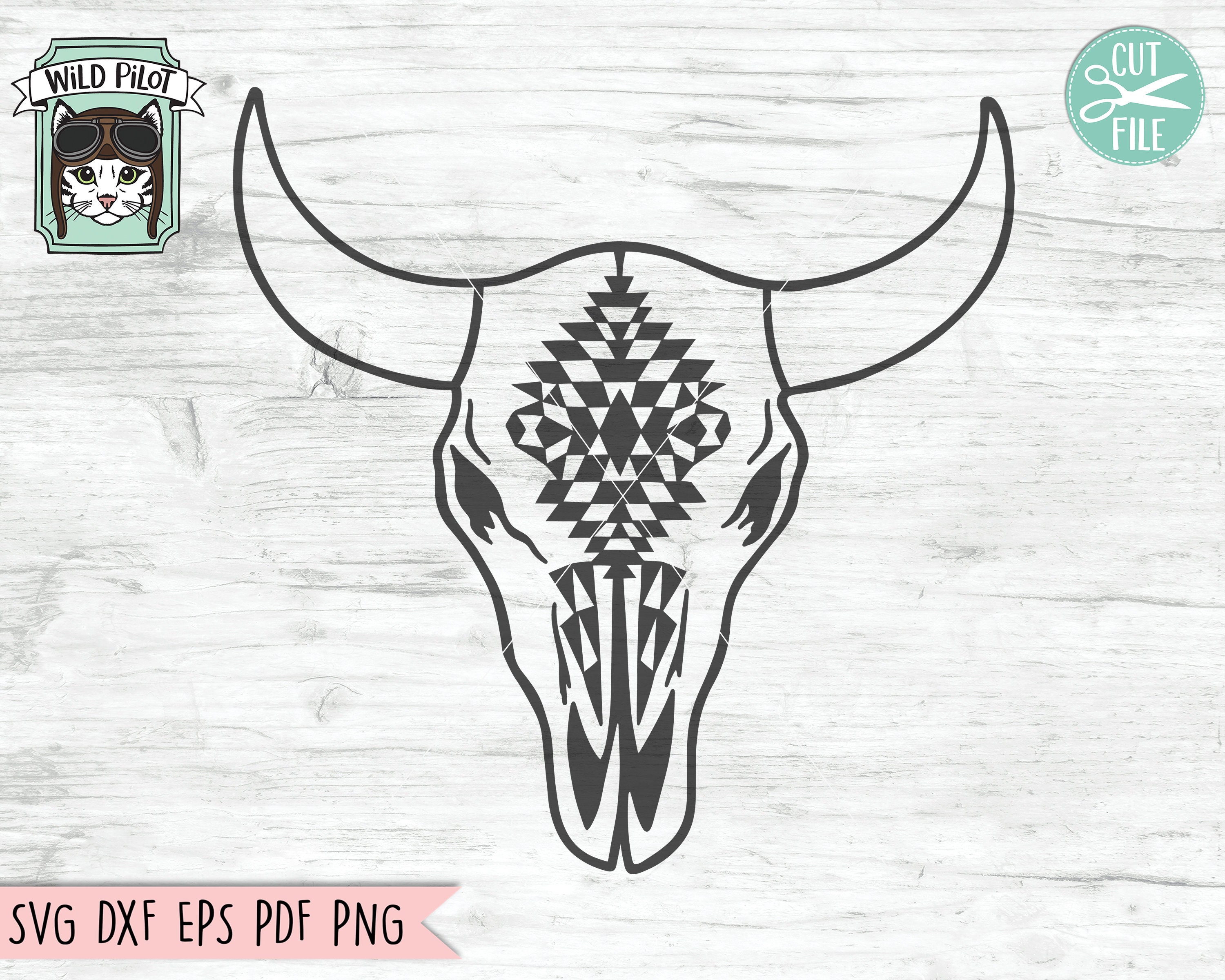 Cow Skull SVG Cow Skull Svg File Cow Skull Medallion Svg | Etsy Canada