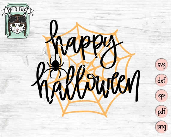 Happy Halloween SVG, Happy Halloween PNG, Spider Web SVG, Spiderweb svg, Halloween Clipart, Spider svg, Halloween png, Spiderweb png