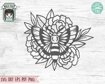 Plik SVG Moth, Mistyczny plik SVG, Kwiatowy ćma SVG, Kwiatowy plik do cięcia Moth, Witchy plik SVG, Plik do cięcia Moth, Clipart Moth, Mistyczny plik do cięcia