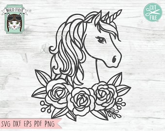 Download Unicorn Flower Svg Etsy