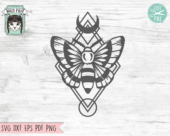 Moth SVG File, Mystical SVG, Moth Geo Cut File, Witchy svg File, Moon SVG, Geometric svg, Geo svg, Mystical Cut File, Diamond svg Cut File