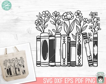 Book SVG, Reading SVG, Floral Book svg, Book Lover SVG, Flower Book svg, Librarian svg, Library svg, Reading png, Teacher Shirt svg