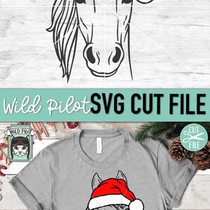 馬のサンタ帽子 svg ファイル、帽子をかぶった馬 svg、クリスマス svg ファイル、馬 svg、クリスマス カット ファイル、クリスマス サンタ帽子 svg、農場のクリスマス svg 画像 4