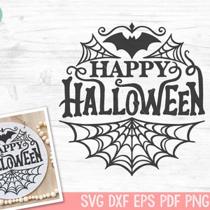 Happy Halloween SVG, Happy Halloween PNG, Spider Web SVG, Spiderweb svg, Halloween Clipart, Spider Web Clipart, Halloween png, Spiderweb png
