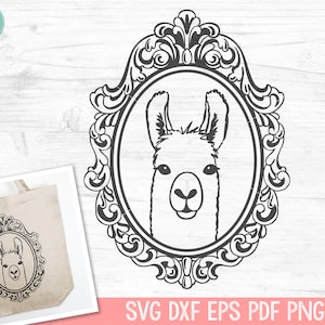 Llama Frame SVG, Llama svg, funny llama svg file, Llama clipart, Llama clip art, Llama cut file, Llama vector, printable, dxf, png, eps, pdf