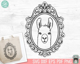 Llama Frame SVG, Llama svg, funny llama svg file, Llama clipart, Llama clip art, Llama cut file, Llama vector, printable, dxf, png, eps, pdf