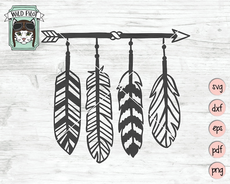 Download Arrow and Feathers SVG file Hanging Feathers svg file | Etsy
