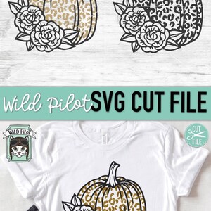 May include: A digital design featuring a pumpkin with a leopard print pattern and gold glitter accents. The pumpkin is adorned with two roses. The design is perfect for creating fall-themed crafts, apparel, and home decor.