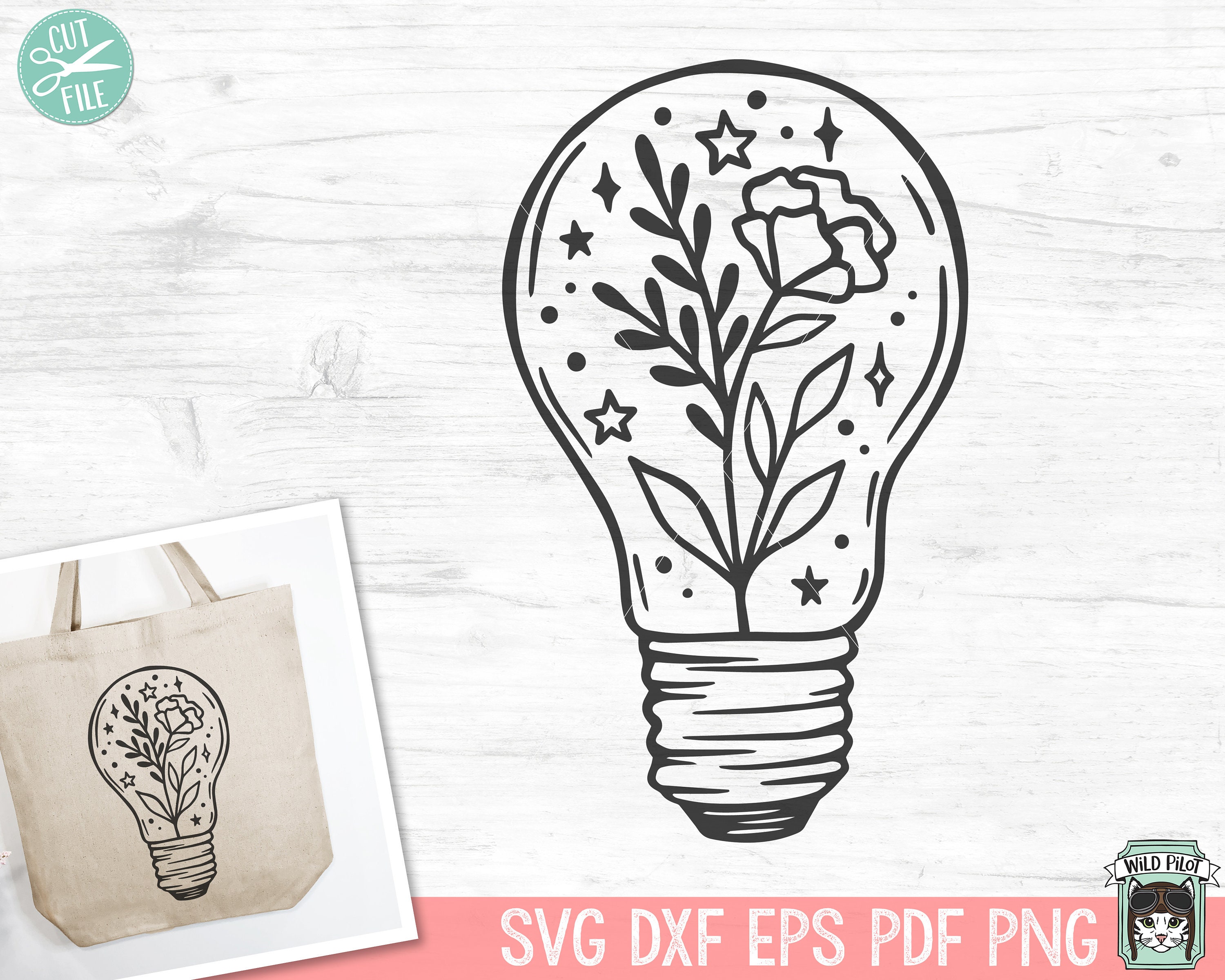 Light Bulb SVG Flowers SVG Cut File Floral SVG Cut File Etsy Hong Kong