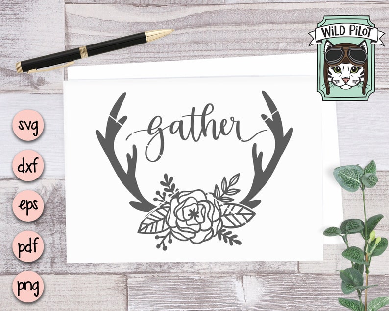 Download Deer Antlers SVG Gather SVG Deer Antlers Flowers svg file ...