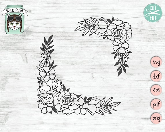 Download Flower Svg Files Flower Border Svg Flower Corner Svg Floral Etsy