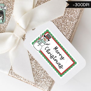PRINTABLE Christmas Label Sticker Files PNG File, Printable Christmas ...