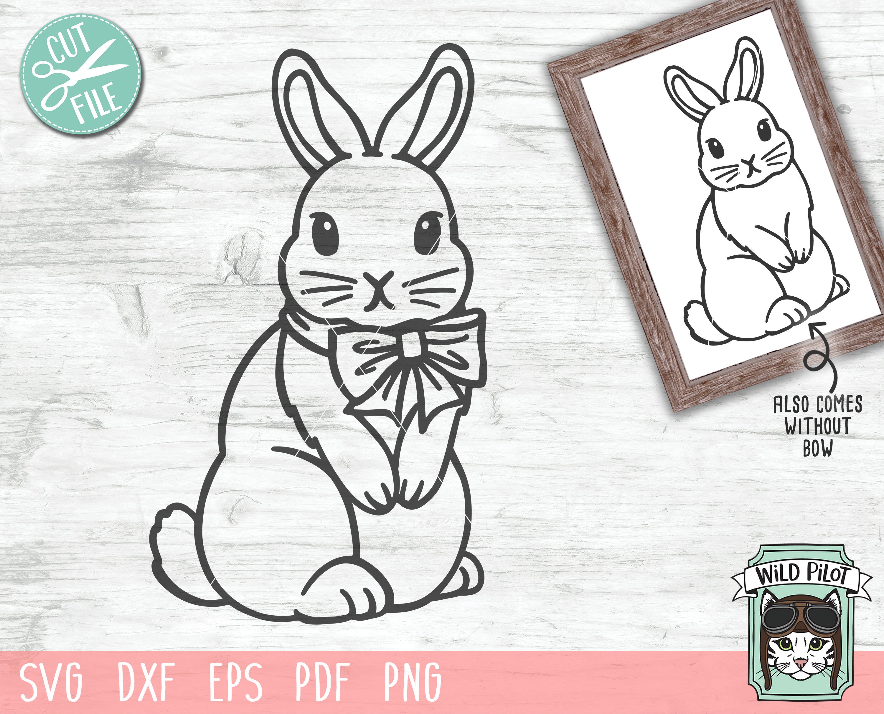 Download Bunny Rabbit Svg Easter Svg File Rabbit With Bow Svg Rabbit Etsy