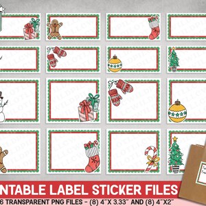 PRINTABLE Christmas Label Sticker Files PNG File, Printable Christmas ...