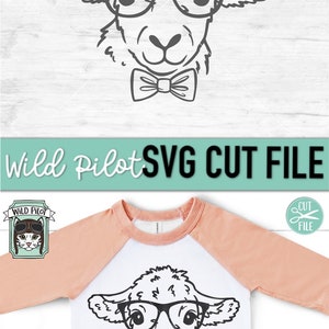 May include: A black and white line drawing of a sheep wearing glasses and a bow tie. The sheep is looking directly at the viewer. The image is on a white background.