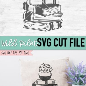 Book SVG, Reading SVG, Succulent Svg, Book Lover SVG, Cactus Svg ...