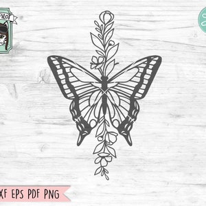 Butterfly SVG Cut File, Butterflies Flowers SVG Cut File, Butterfly Floral SVG Cut File, Butterfly Floral Clipart, Butterfly Flower Clipart