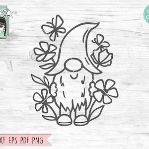 Floral Gnome SVG File, Flower Gnome SVG File, Gnome Cut File, Gnome Clipart, Gnome Vector, Gnome Clip Art, Gnome PNG, Gnome dxf, Gnome eps
