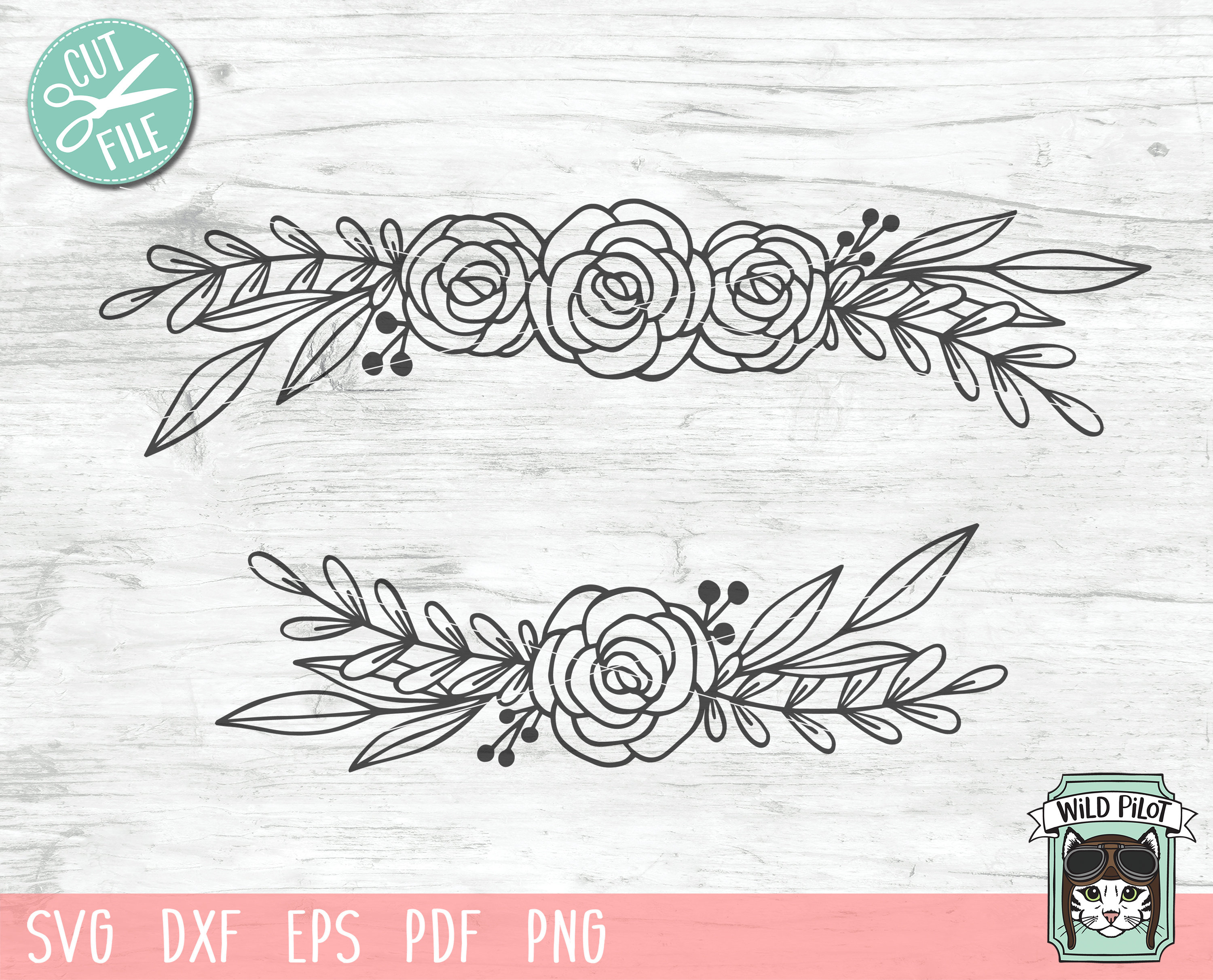 Flowers SVG File Flower Border SVG Flower Cut File Line Etsy Singapore